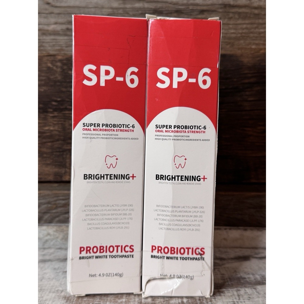 SP-6 Super Probiotic Brightening Toothpaste – 2 Pack, 4.9 oz Each| MSRP = $18